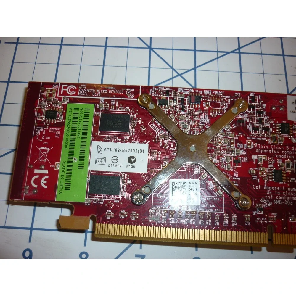 ATI Radeon B629 PCI-E Graphics Card DVI‎ DisplayPort Red PCB